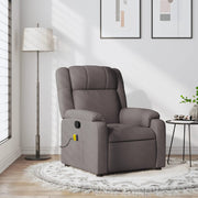 Massagestoel verstelbaar stof taupe 6 massagepunten
