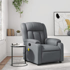 Massage chair adjustable faux leather grey