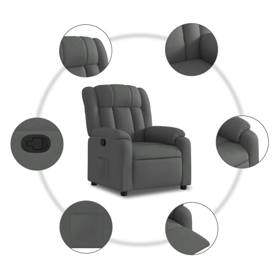 Fauteuil Verstelbaar Stof Donkergrijs Nee Handmatig verstelbaar