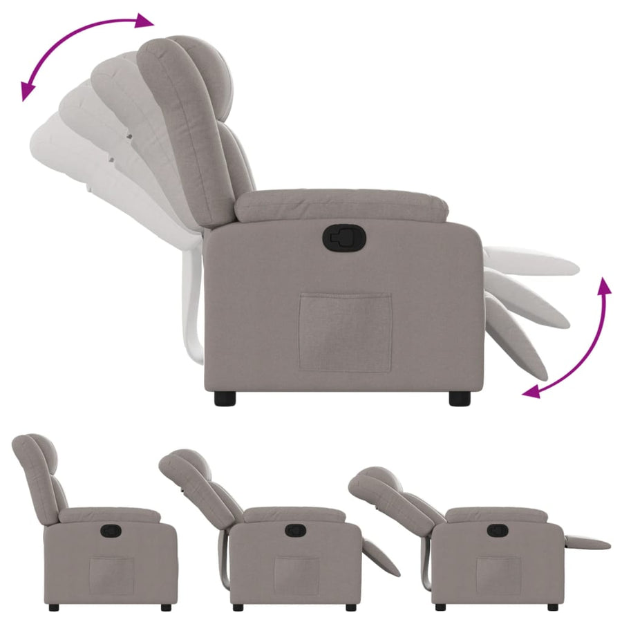 Fauteuil Verstelbaar Stof Taupe Nee Handmatig verstelbaar