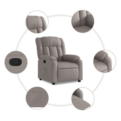 Massagestoel verstelbaar stof taupe