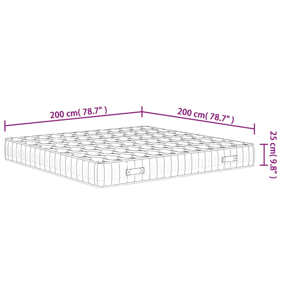 Pocketveringmatras Middelhard-Hard 200X200 Cm