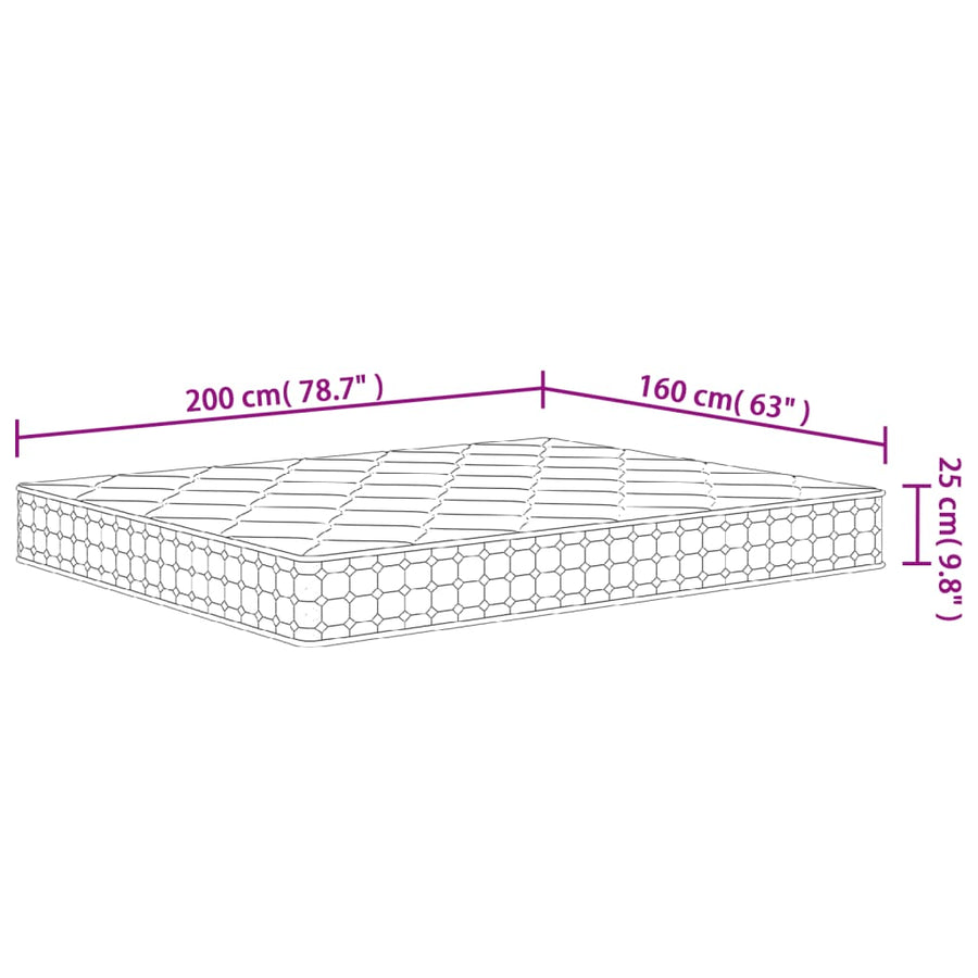 Pocketveringmatras Middelhard-Hard 160X200 Cm Super King Size