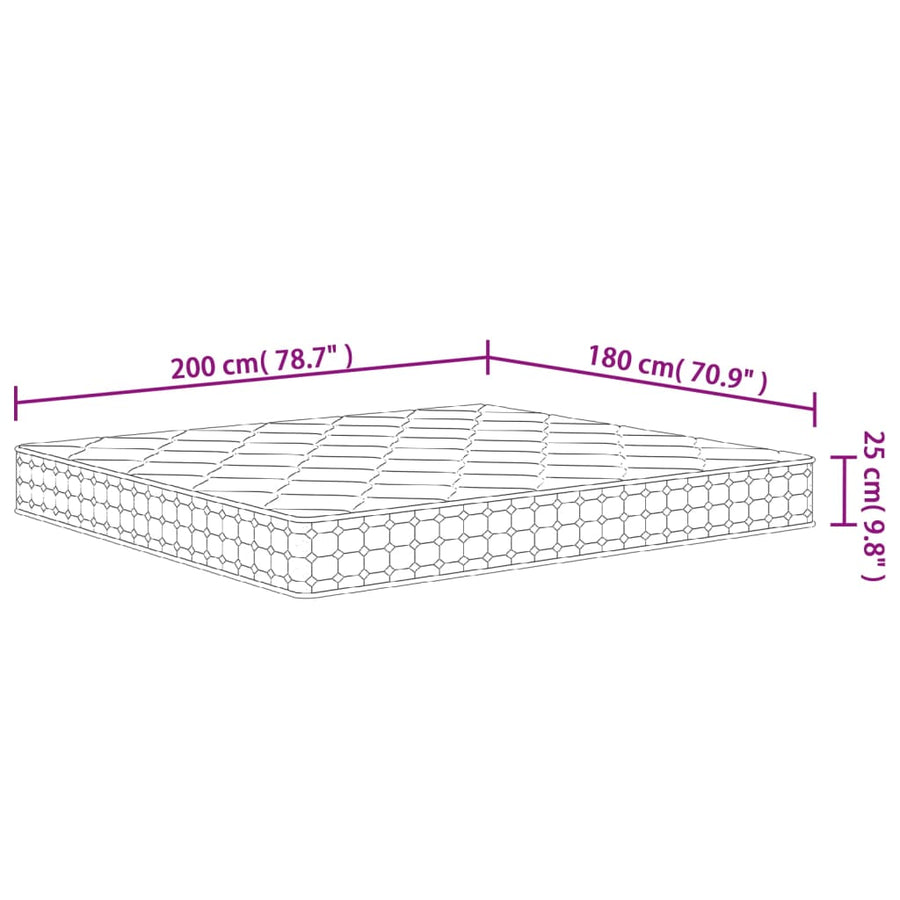Pocketveringmatras Middelhard-Hard 180X200 Cm