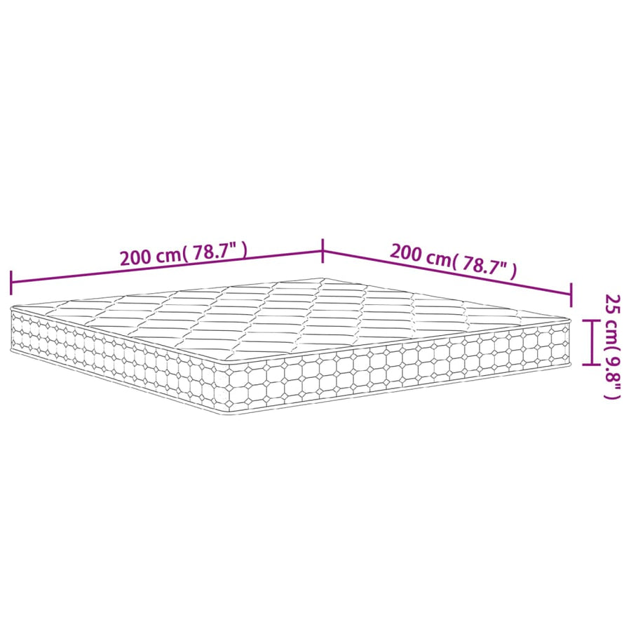 Pocketveringmatras Middelhard-Hard 200X200 Cm