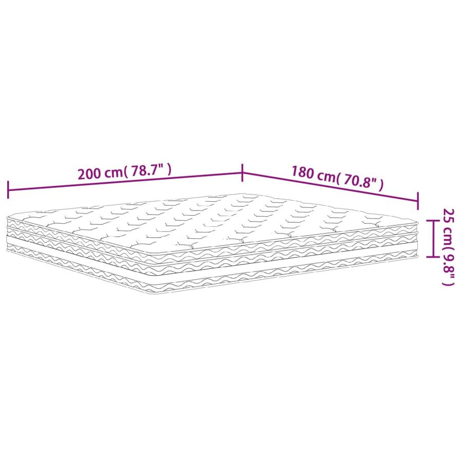 Pocketveringmatras Middelhard 180X200 Cm