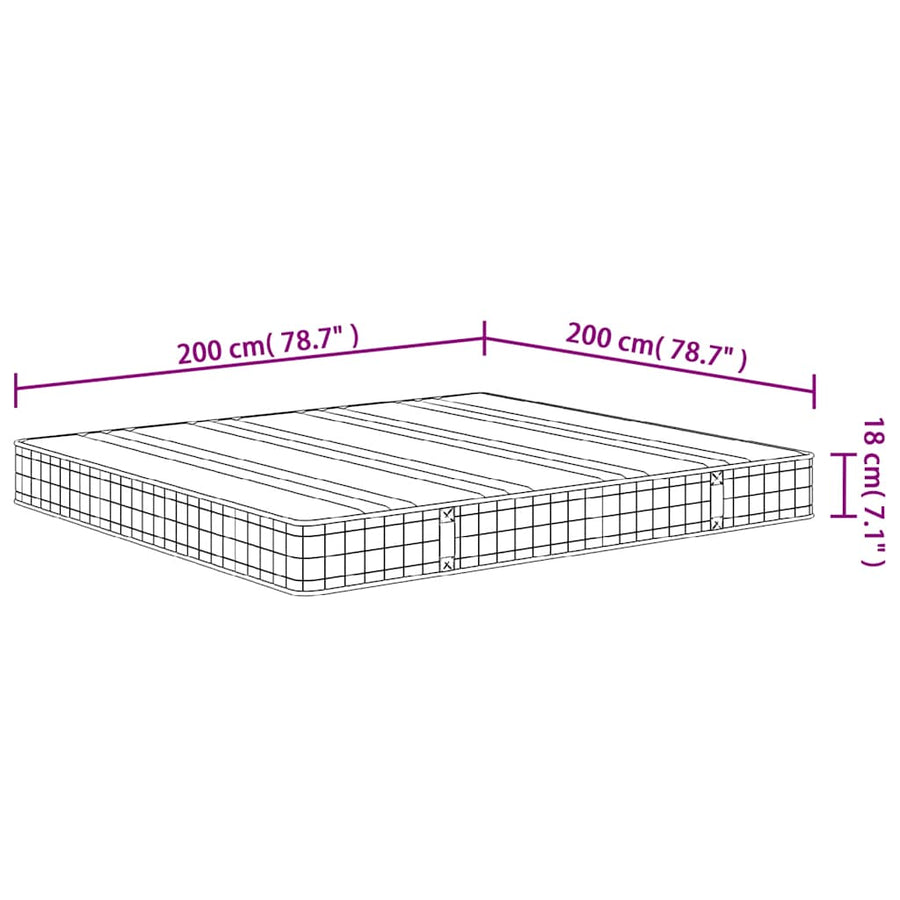 Binnenveringmatras middelhard 200x200 cm