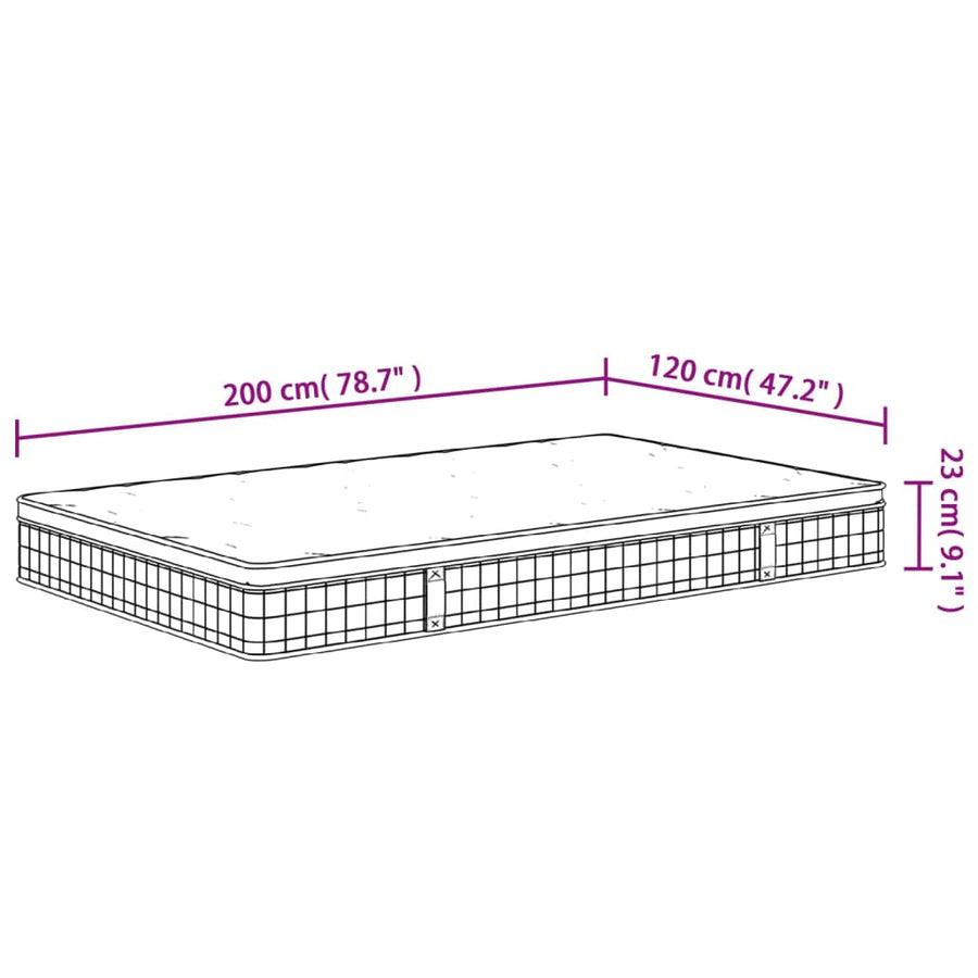 Binnenveringmatras Middelhard 120X200 Cm