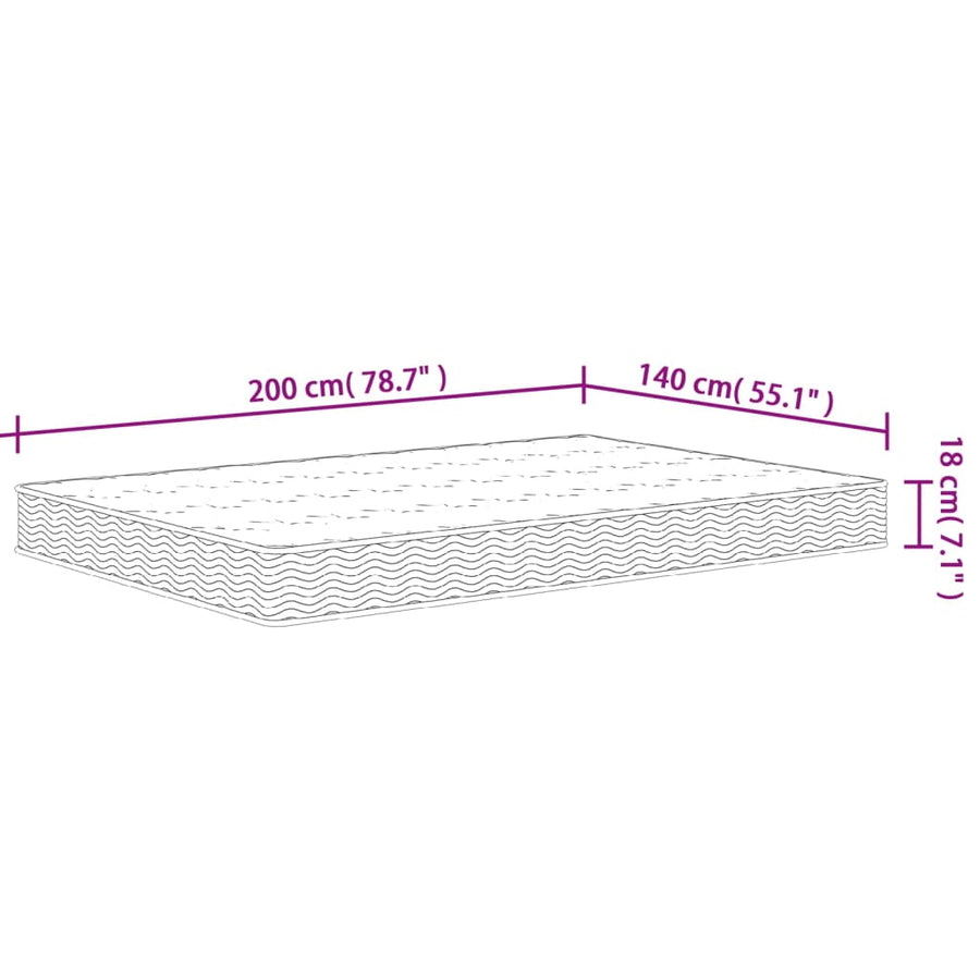 Binnenveringmatras Middelhard 140X190 Cm