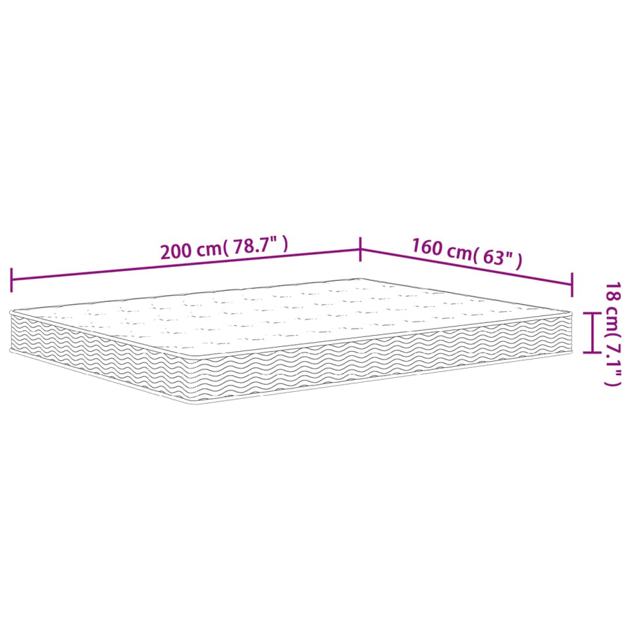 Binnenveringmatras Middelhard 160X200 Cm