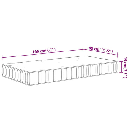 Pocketveringmatras Voor Kinderen Middelhard 80 x 160 cm