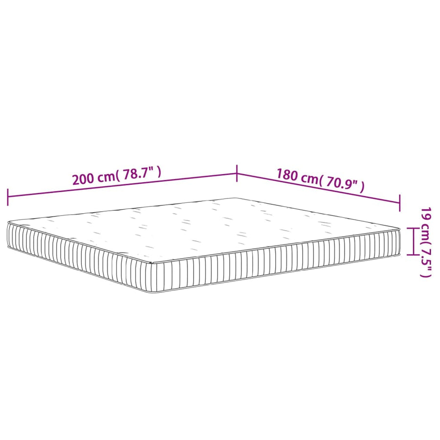 Pocketveringmatras Middelhard 180 x 200 cm