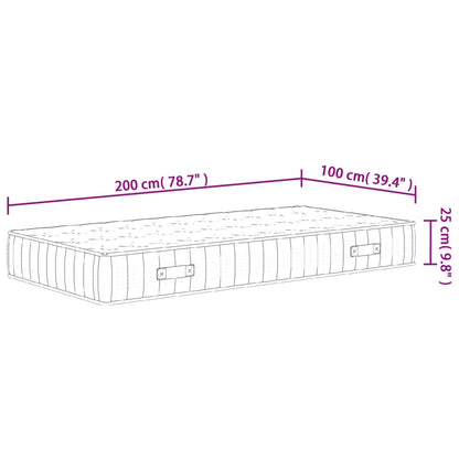 Pocketveringmatras Middelhard-Hard 100 x 200 cm