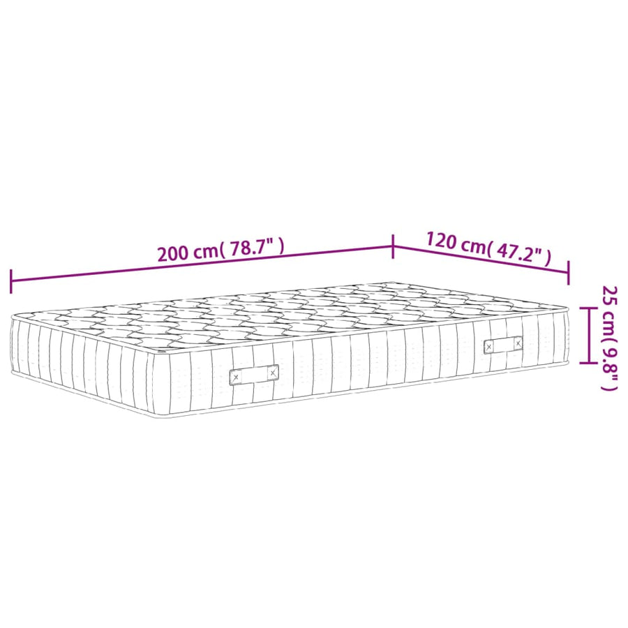 Pocketveringmatras Middelhard-Hard 120 x 200 cm