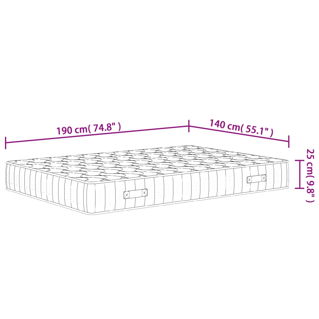 Pocketveringmatras Middelhard-Hard 140 x 190 cm