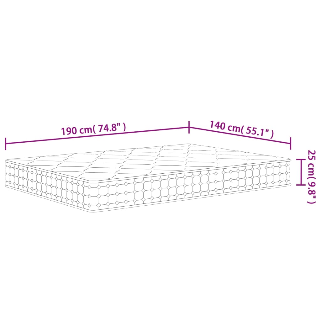 Pocketveringmatras Middelhard-Hard 140 x 190 cm