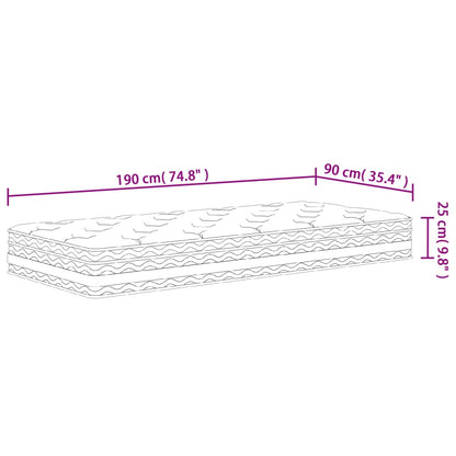Pocketveringmatras Middelhard 90X200 Cm Superkingsize 90 x 190 cm