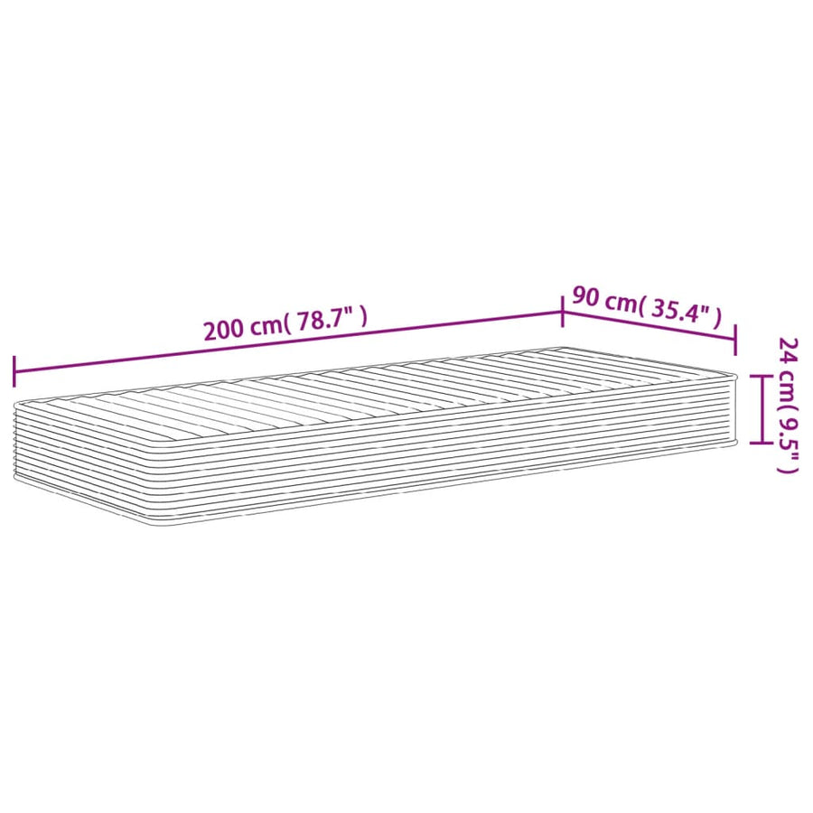 Schuimmatras Middelzacht 90 x 200 cm