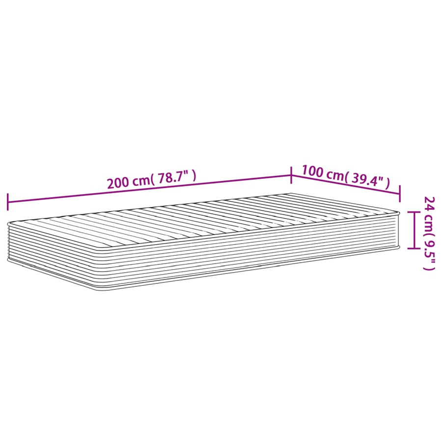 Schuimmatras Middelzacht 100 x 200 cm