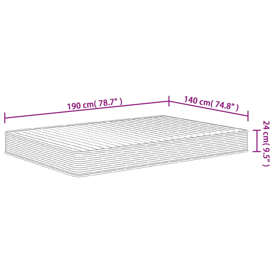 Schuimmatras Middelzacht 140 x 190 cm