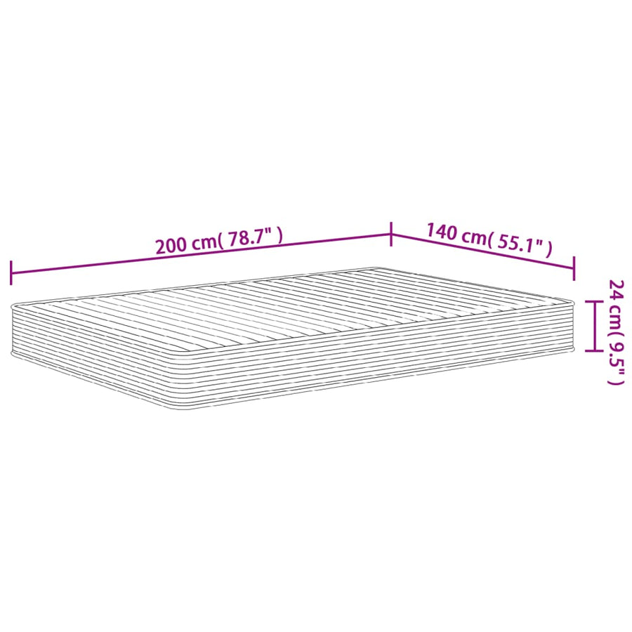 Schuimmatras Middelzacht 140 x 200 cm