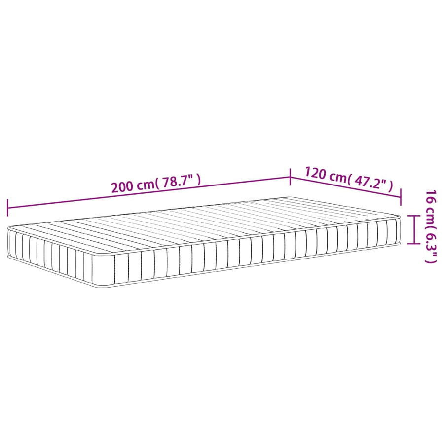 Schuimmatras Middelzacht 120 x 200 cm