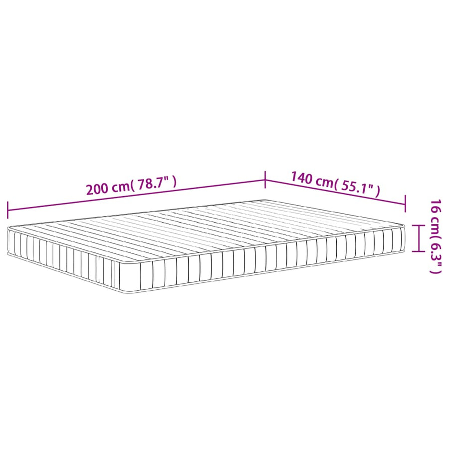 Schuimmatras middelzacht 140x200 cm