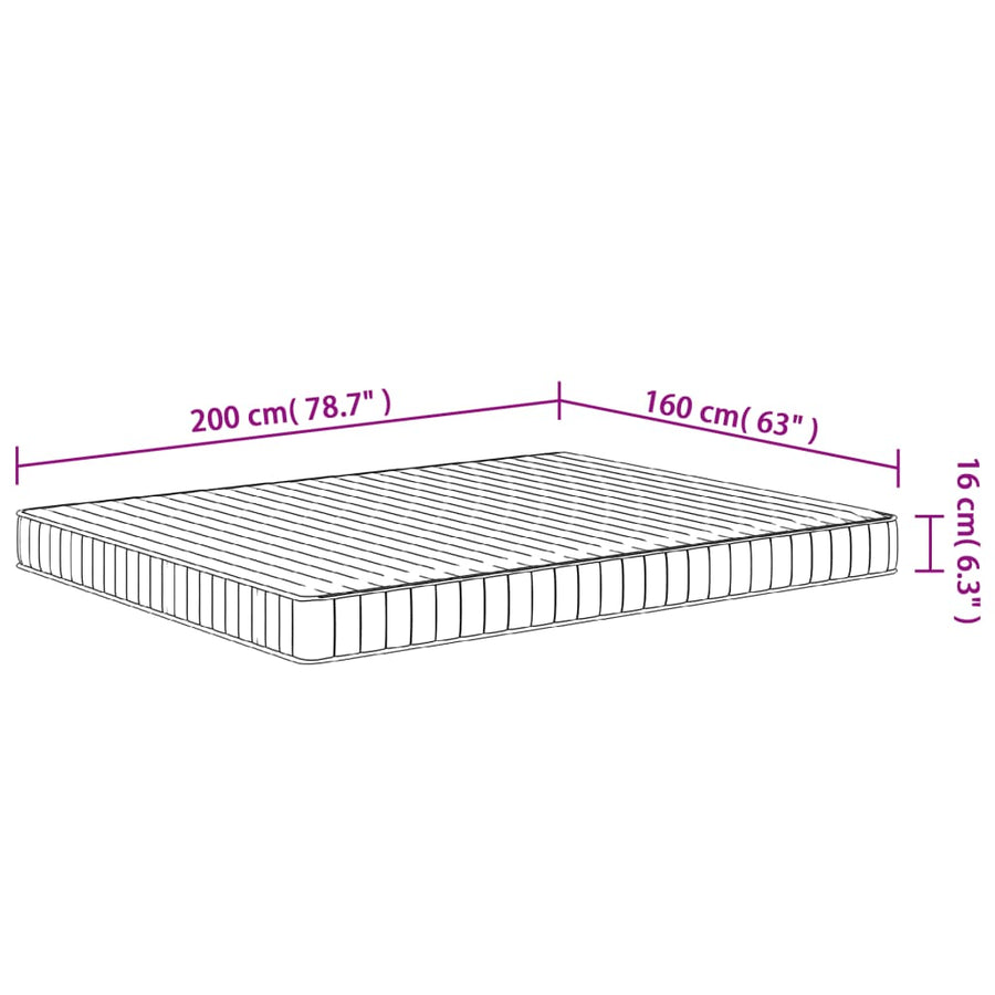 Schuimmatras Middelzacht 160 x 200 cm