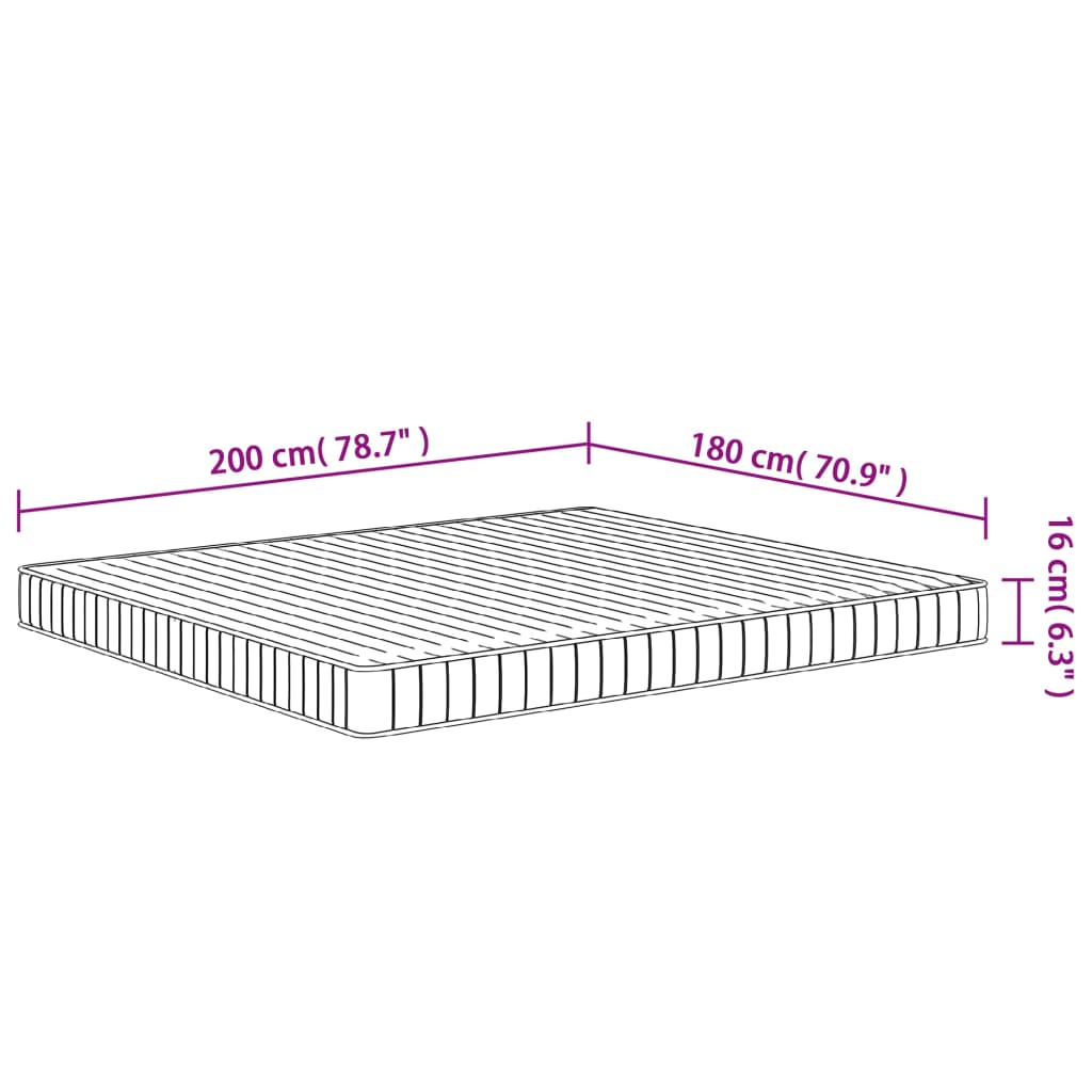 Schuimmatras Middelzacht 180 x 200 cm