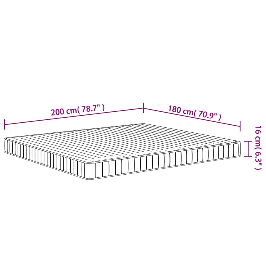 Schuimmatras Middelzacht 180 x 200 cm