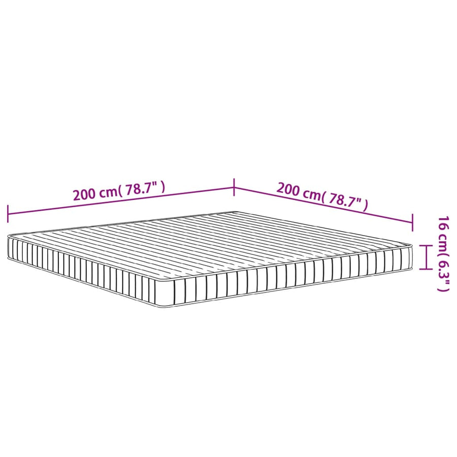 Schuimmatras Middelzacht 200 x 200 cm
