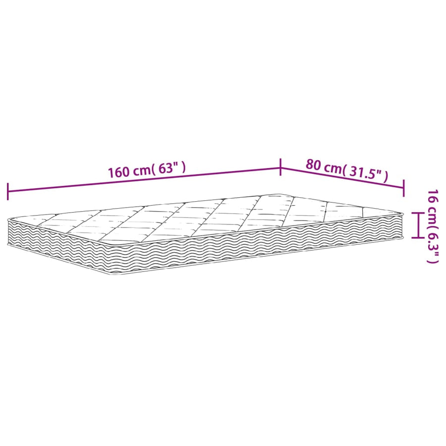 Schuimmatras Voor Kinderen Middelzacht 80 x 160 cm