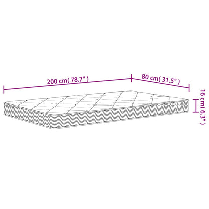 Schuimmatras Middelzacht 80 x 200 cm