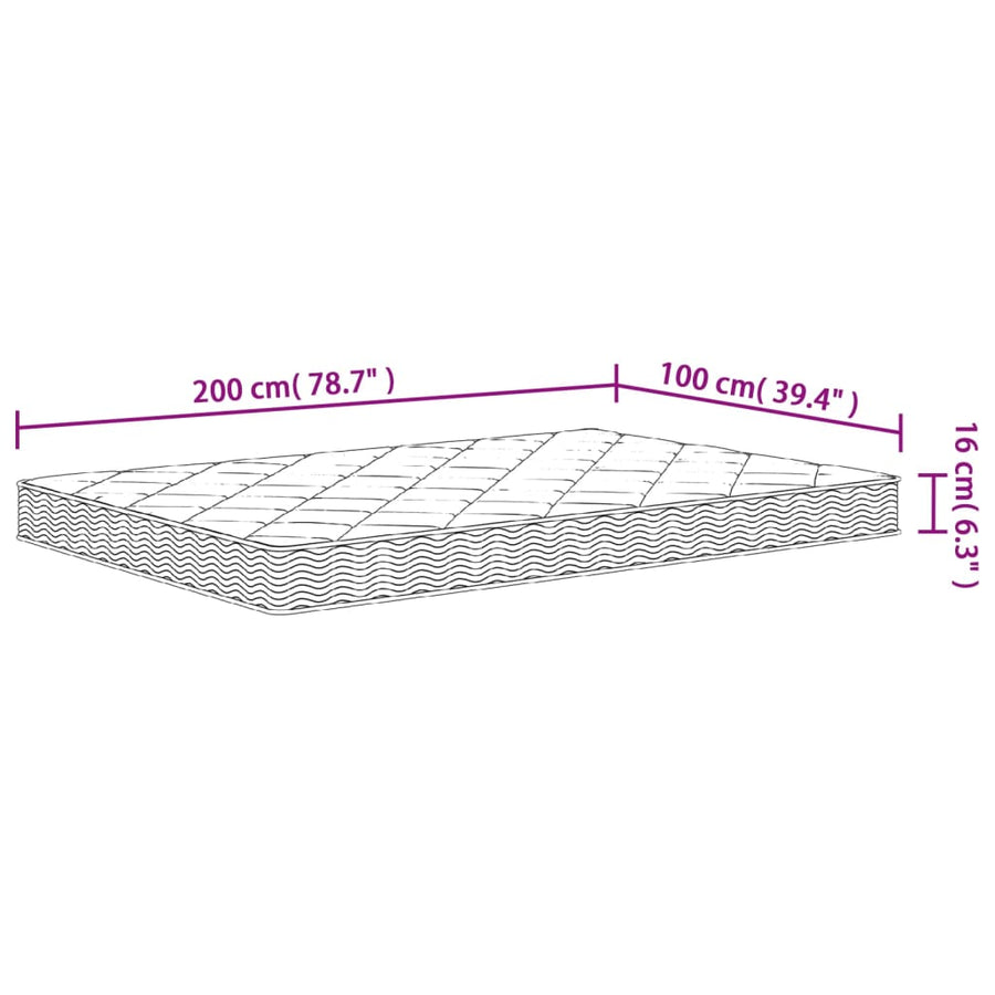 Schuimmatras Middelzacht 100 x 200 cm