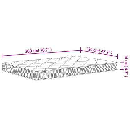 Schuimmatras Middelzacht 120 x 200 cm