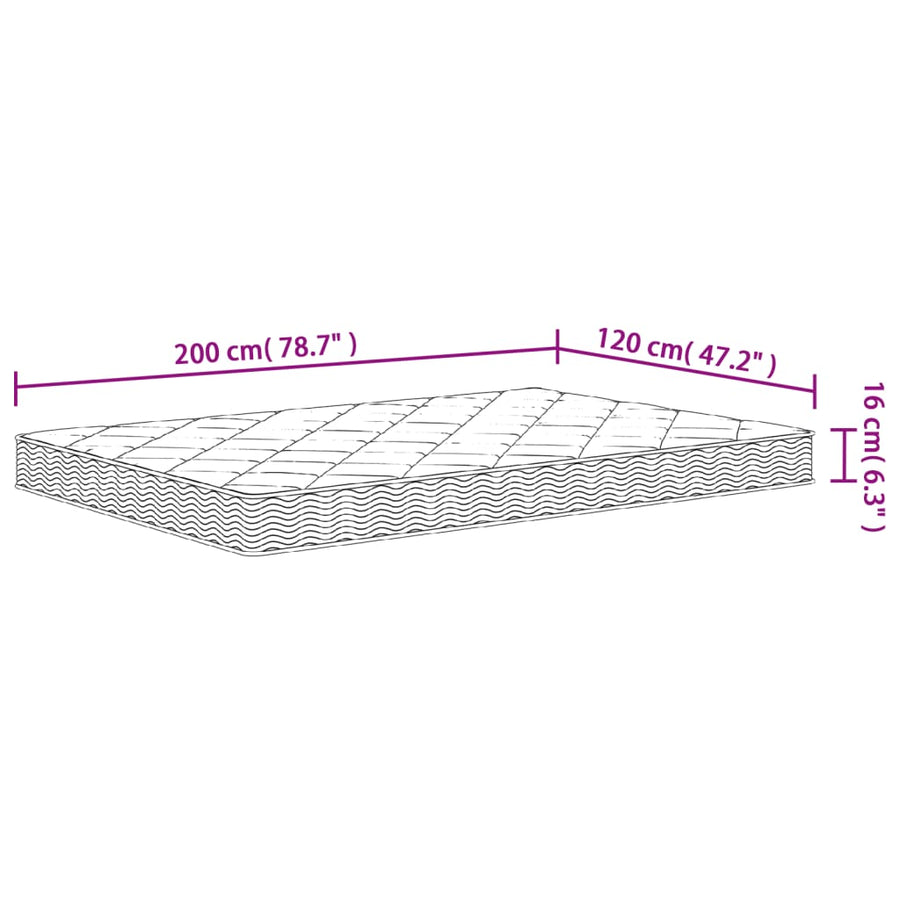 Schuimmatras Middelzacht 120 x 200 cm