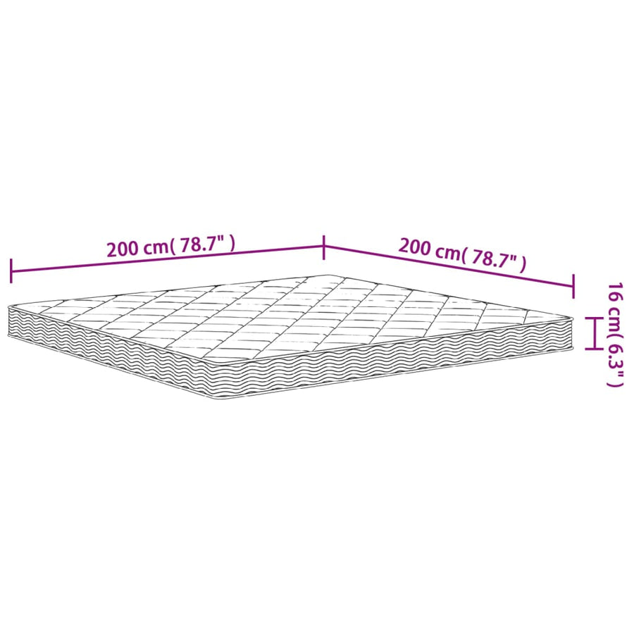 Schuimmatras Middelzacht 200 x 200 cm