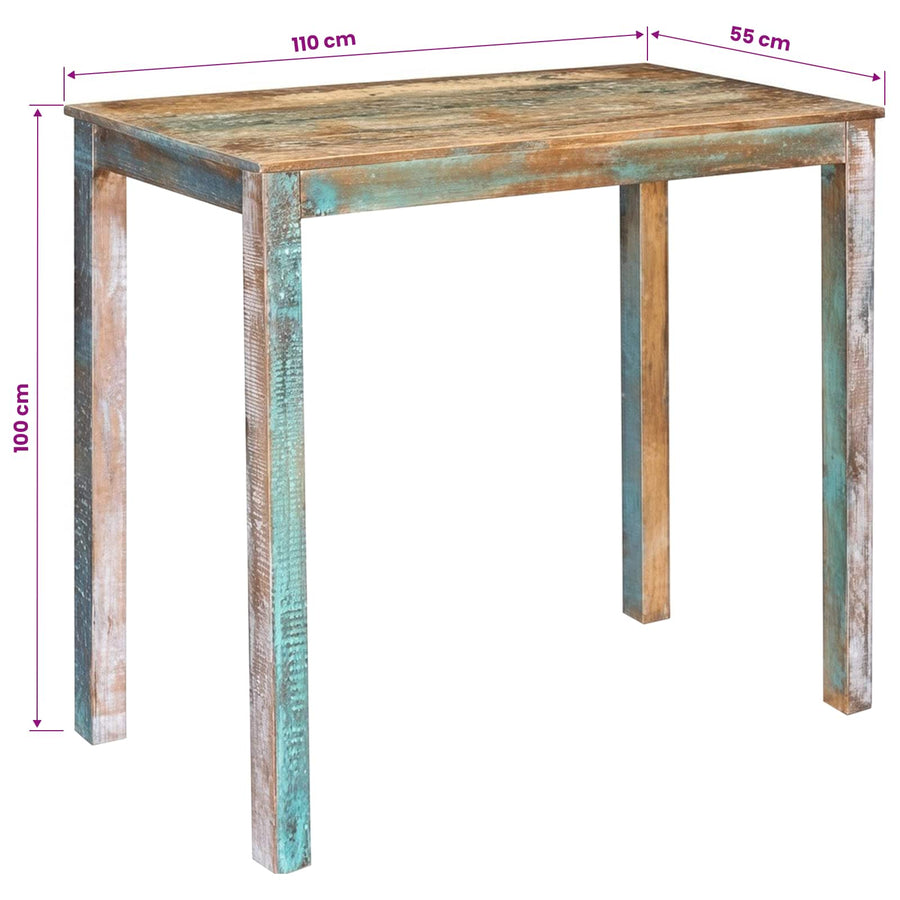 Bartafel 110 x 55 x 100 cm Massief gerecycled hout Meerkleurig