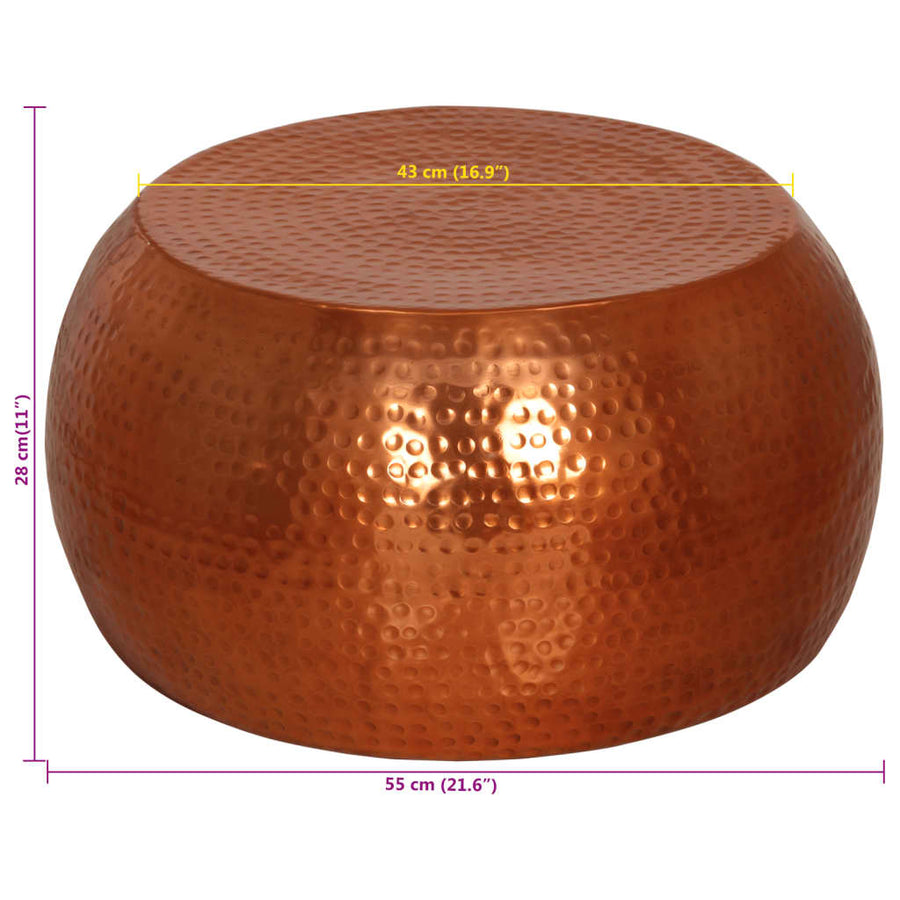Salontafel Ø 55x28 cm aluminium messing