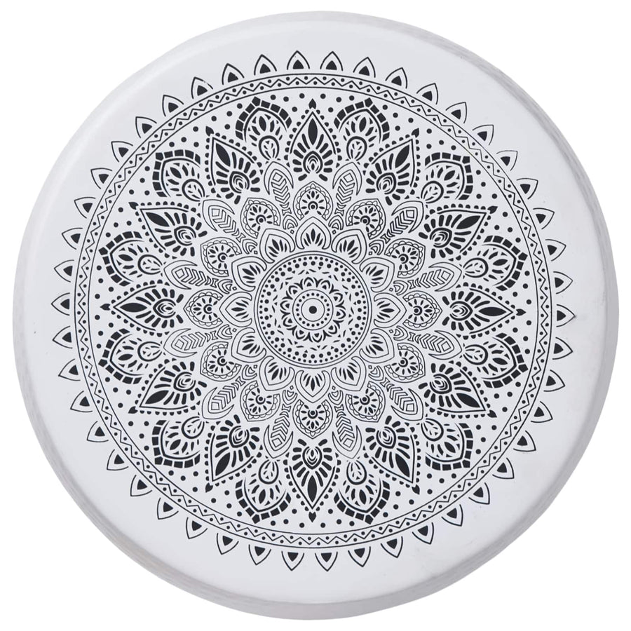Ronde gehamerde salontafel Wit Ø 55 x 55 cm Aluminium