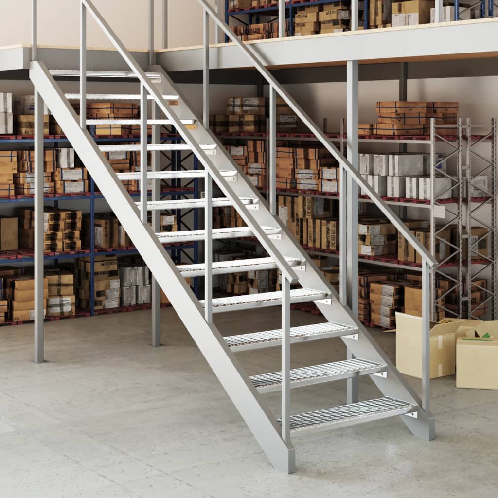 Traptrede Rooster Gegalvaniseerd Staal 90 x 24 x 7 cm press locked