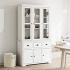 Tall cabinet BODO 115.5x43x200.5 cm solid pine white