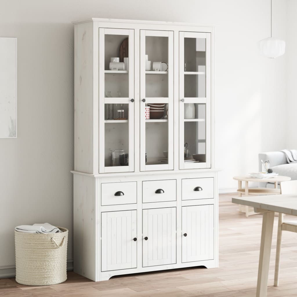 Hoge Kast Bodo 115,5X43X200,5 Cm Massief Grenenhout Wit