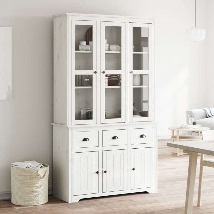 Hoge Kast Bodo 115,5X43X200,5 Cm Massief Grenenhout Wit