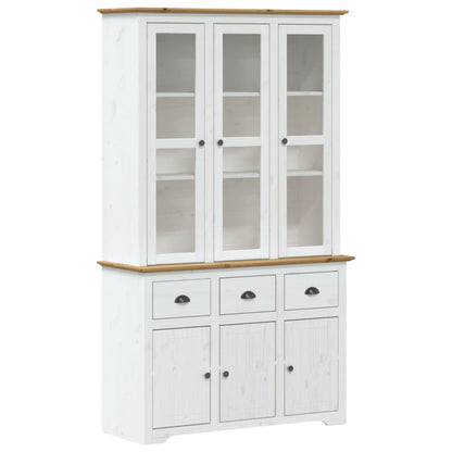 Hoge Kast Bodo 115,5X43X200,5 Cm Grenenhout Wit En Bruin