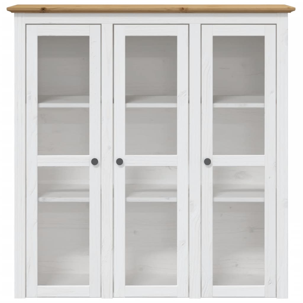 Hoge Kast Bodo 115,5X43X200,5 Cm Grenenhout Wit En Bruin