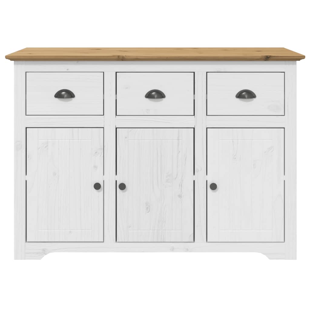 Hoge Kast Bodo 115,5X43X200,5 Cm Grenenhout Wit En Bruin