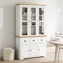 Hoge Kast Bodo 115,5X43X200,5 Cm Grenenhout Wit En Bruin