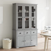 Hoge kast grenenhout 115,5x43x200,5 cm grijs