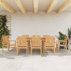 Stackable garden chairs 8 pcs 56.5x57.5x91 cm solid teak wood